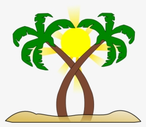 Double Palm Beach Clip Art At Clker - Beach Clip Art #891017