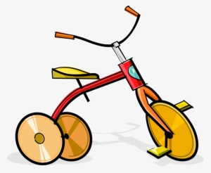 Vector Illustration Of Child's Tricycle Riding Bike #891617