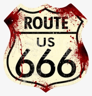 Route 666 Road Sign - Retro Route 666 Shield Tin Sign 15 X 15 Inches #892314