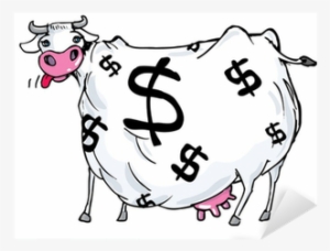 Cartoon Of A Cash Cow With Dollar Signs On Its Body - Bst In Cows #893085