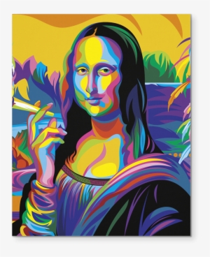Mona Lisa Smoking Colorful Art Canvas - Louvre, Mona Lisa #893764