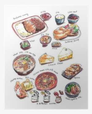Variery Of Japanese Food Hand Painting Watercolor Illustration - Watercolor Painting #898057