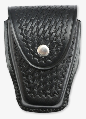 First Class Basket Weave Genuine Leather Handcuff Holder - Hook-and-loop Fastener #899695