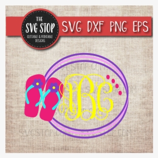 Flip Flops Monogram Frame Example Image - Giraffe Monogram Svg #8901253