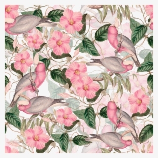 18" Victorian Blush Pink Watercolor Birds And Flowers - Periwinkle #8901545