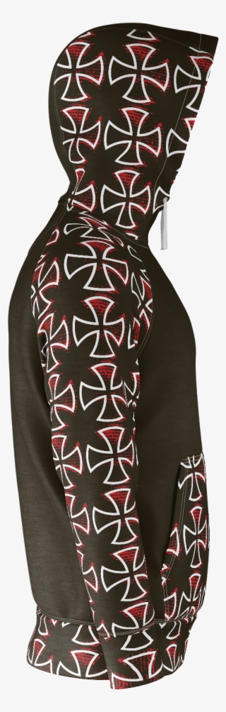 Bus Junkies Red Iron Cross Zip Hoodie - Ten-pin Bowling #8901802