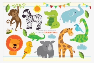 Jungle Safari Png Image With Transparent Background - Cute Safari Animals Clipart #8903893