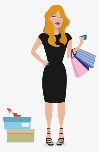 Euclidean Vector Shopping Woman - Shopping Girl Vector Black Png #8904528
