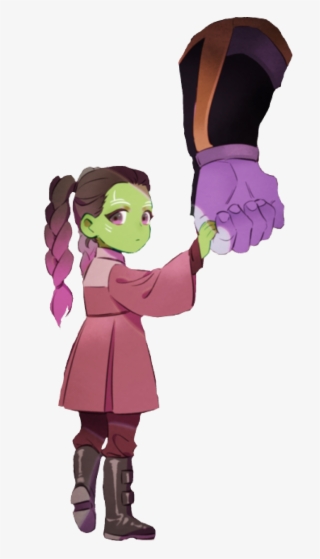 Gamora Sticker - Thanos And Little Gamora #8909112