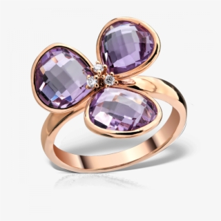 Inel Aur Roz Diamante Ametiste Diun00164 Teilor - Amethyst #8910526