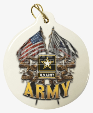 Army Double Flag Ornament - Us Army American Flag #8911826