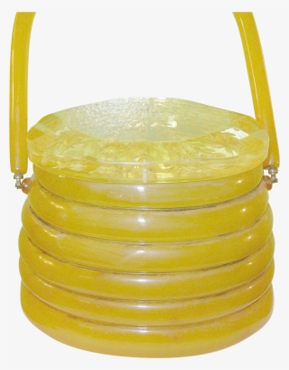 Vintage Bakelite / Apple Juice Lucite Beehive Handbag - Bag #8914847