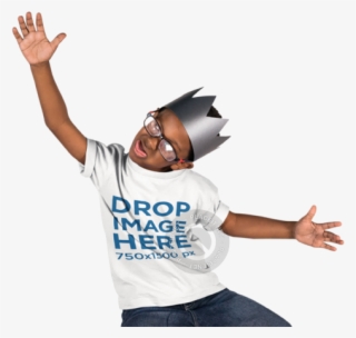 Kid's Round Neck T-shirt Mockup Of A Little Kid Wearing - T-shirt #8916170