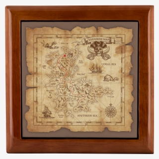 Treasure Map Jewelry Box - Pirate Treasure Map Backdrop #8918263