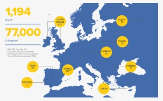 Our Store Numbers And Our Markets - Map Of Greater Europe #8919556