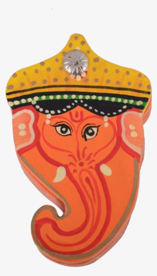 Orange Ganesh Face Coin Holder - Illustration #8920798