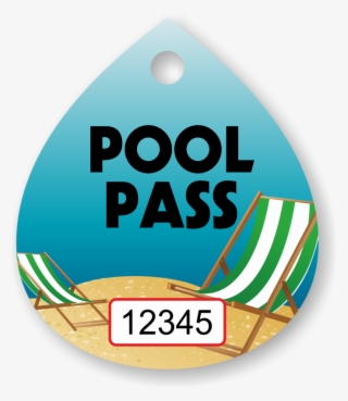 Pool Pass In Water Drop Shape, Beach Chair - Font #8925263