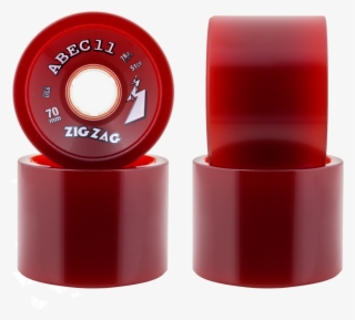 70mm Abec 11 Classic 'thane Retro Red Zig Zag Longboard - Skateboarding #8928065