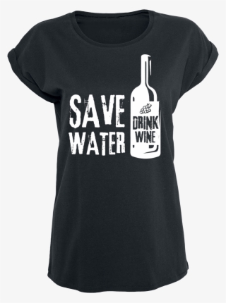 Wein Ist Liebe Save Water Drink Wine Black T-shirt - Teacher Pun Shirts #8930130