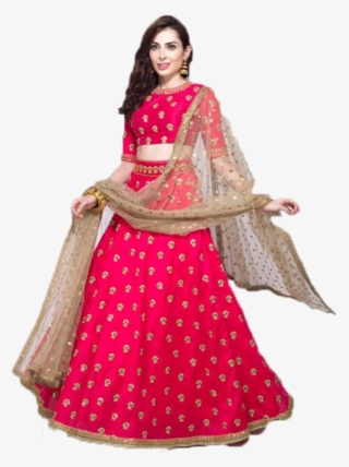 Png - Pink And Gold Lehenga #8930398