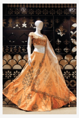 Petal Peach Bridal Silk Heavy Designer Lehenga For - Latest Lehenga Designs In Peach Colour #8930818