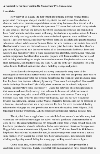 A Feminist Heroic Intervention On Mainstram Tv - Document #8931439