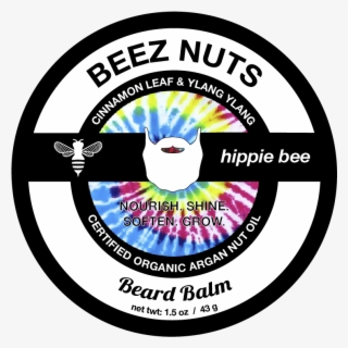 Hippie Bee Beard Balm Label Front - Circle #8933833