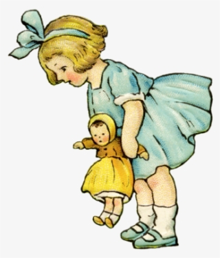 Stetcher Little Girl With Doll Photo Little Girl - Cartoon #8940024