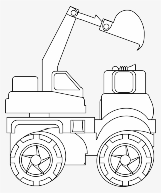 Fire Truck Clip Art Coloring Black And White Firetruck - Excavator #8941393