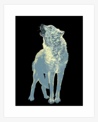 Lone Wolf Howling Blue Art Print #8941843