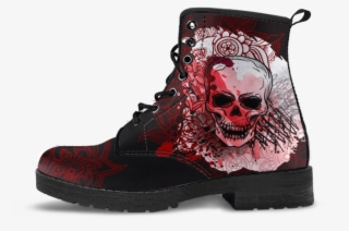 Skull Obsession Red & Black Skull Boots Ii - Betty Boop Boots #8943744