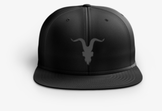 Black Snap Back Cap W/ Black Skull Logo - Baseball Cap #8945049