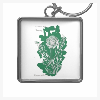 Coquetry, Floriography Inkblot Dandelion Drawing Key - Keychain #8945055