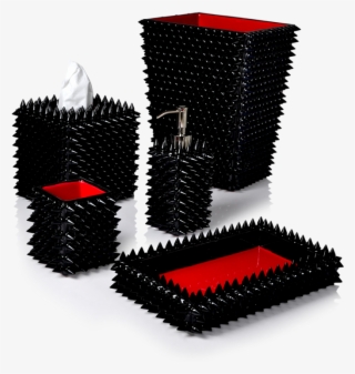 Quill Black Cones Embedded In Black Enamel With Red - Brush #8946044