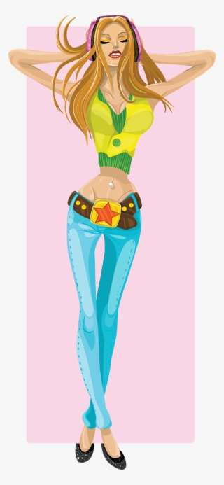 Mulher No Fone De Ouvido #8950125