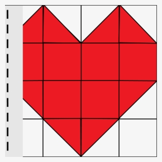 Heart Quilt Block With Left Border - Illustration #8955310