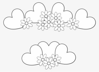 Hearts, Heart, Flower, Flowers, Drawing, Coloring, #8956000