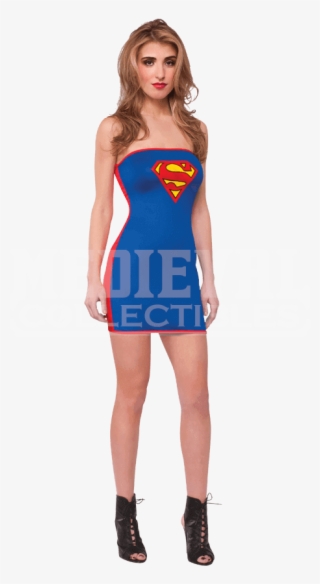 Adult Supergirl Tube Dress Costume - Sexy Tube Dress #8957168