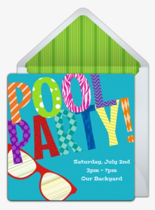 Colorful Pool Party Online Invitation - Graphic Design #8958018
