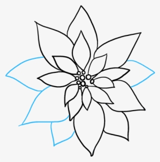 How To Draw Poinsettia - Poinsettia Simple Drawing #8960634