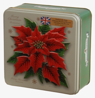 Embossed Poinsettia Tin - Poinsettia In Tin Box #8960967