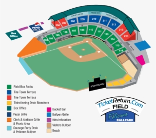 Seating Map - Myrtle Beach Pelicans Stadium #8961765