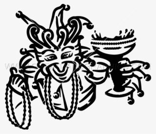 Mardi Gras Jester - Mardi Gra Clipart Blackand White #8963056