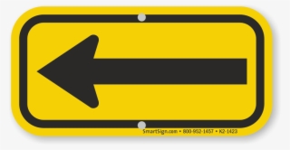 Left Arrow, Supplemental Sign, Black On Yellow - Traffic Sign #8963194