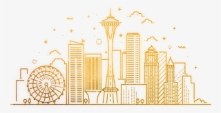Konnected Seattle Skyline - Seattle Skyline Line Art #8965942