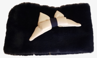 W18ch18 Chua Navy Fur Snood With White Bow - Bow Tie #8966528