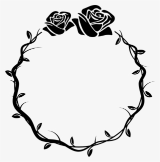 Flower Circle Svg - Black And White Rose Buds Png #8967125
