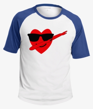 Heart Emoji Dabbing For Valentine's Day Raglan - T-shirt #8969101