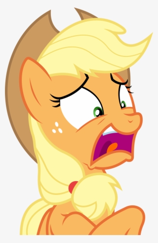 Applejack, Earth Pony, Open Mouth, Pony, Safe, Simple - My Little Pony Applejack Scared #8969298