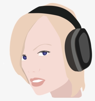Girl Lady Headphones - Girl With Headphone Png Vector #8973335